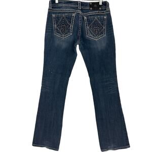 Miss Me JP5129 Boot Cut Fleur De Lis Embellished Jeans Size 30